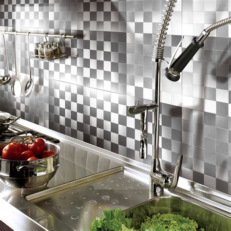 self stick metal backsplash tiles